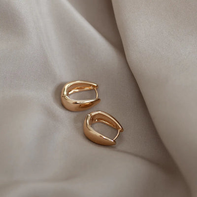 Klassieke Brede Hoop Earring - Goud
