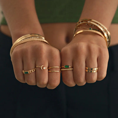 Ring met rechthoekig kristal