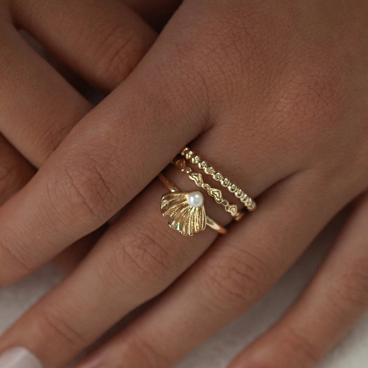 Aria - Schelp met Parel Ring