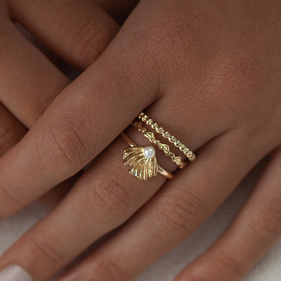 Aria - Schelp met Parel Ring