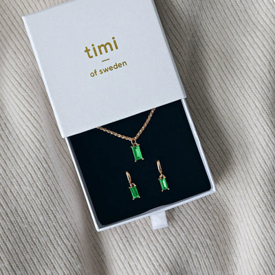 Kristallen set met ketting en oorbellen