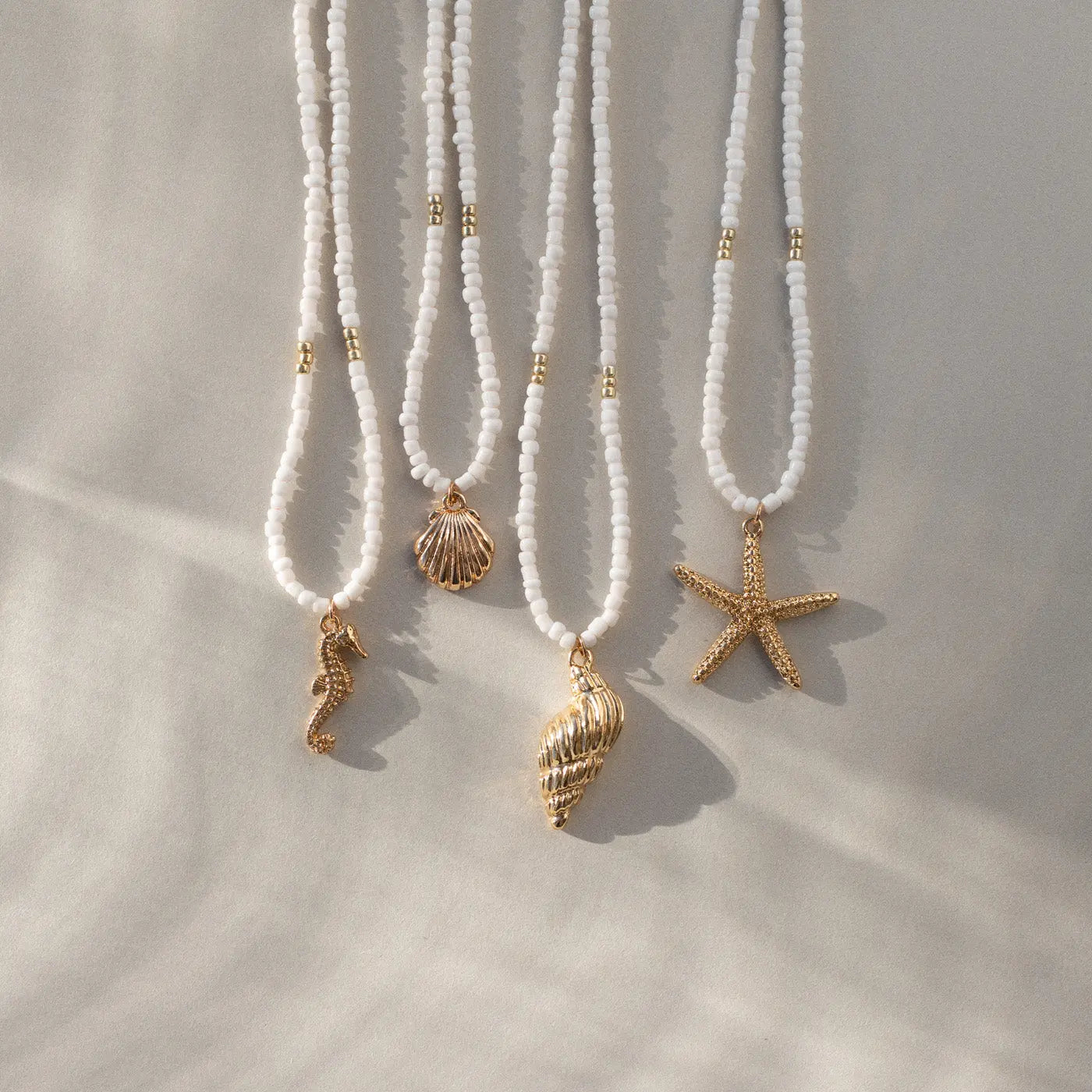 Ellie - Zeemeermin Shell witte kralen ketting