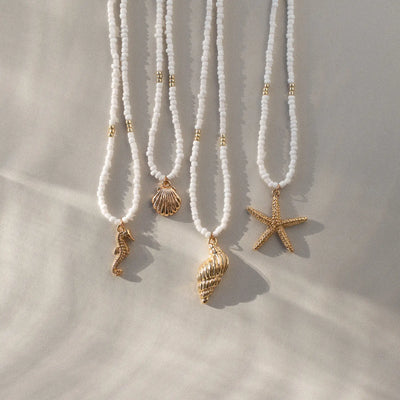 Ellie - Zeemeermin Shell witte kralen ketting