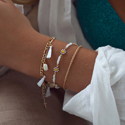 Astrid - Flower Daisy emaille armband