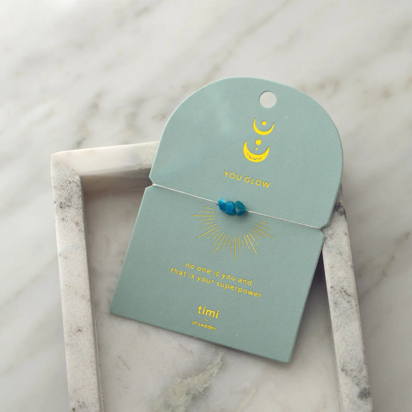 Blauwe Apatiet Chip Armband
