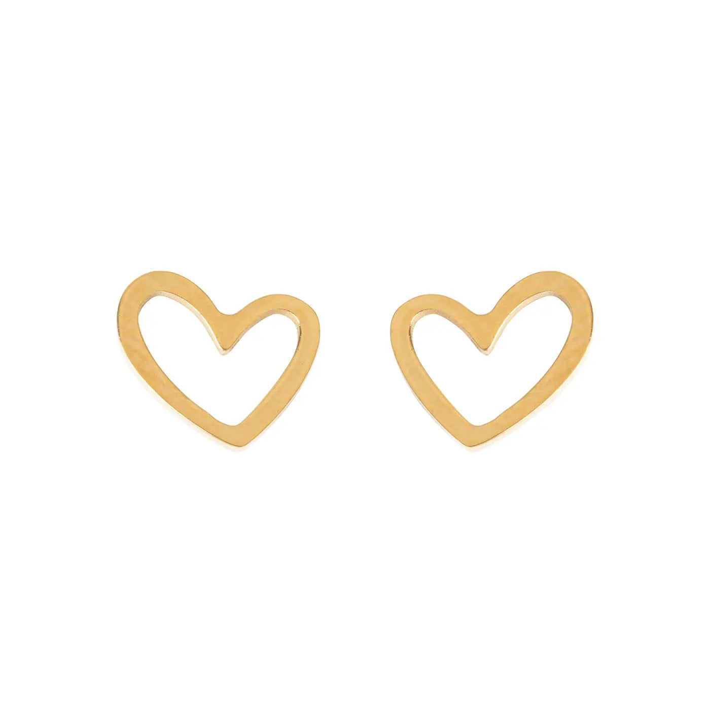 Heart outline stud earrings discount