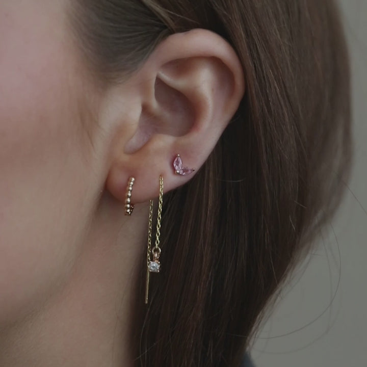 Ruby - Bubbly Huggie Hoop Oorbellen